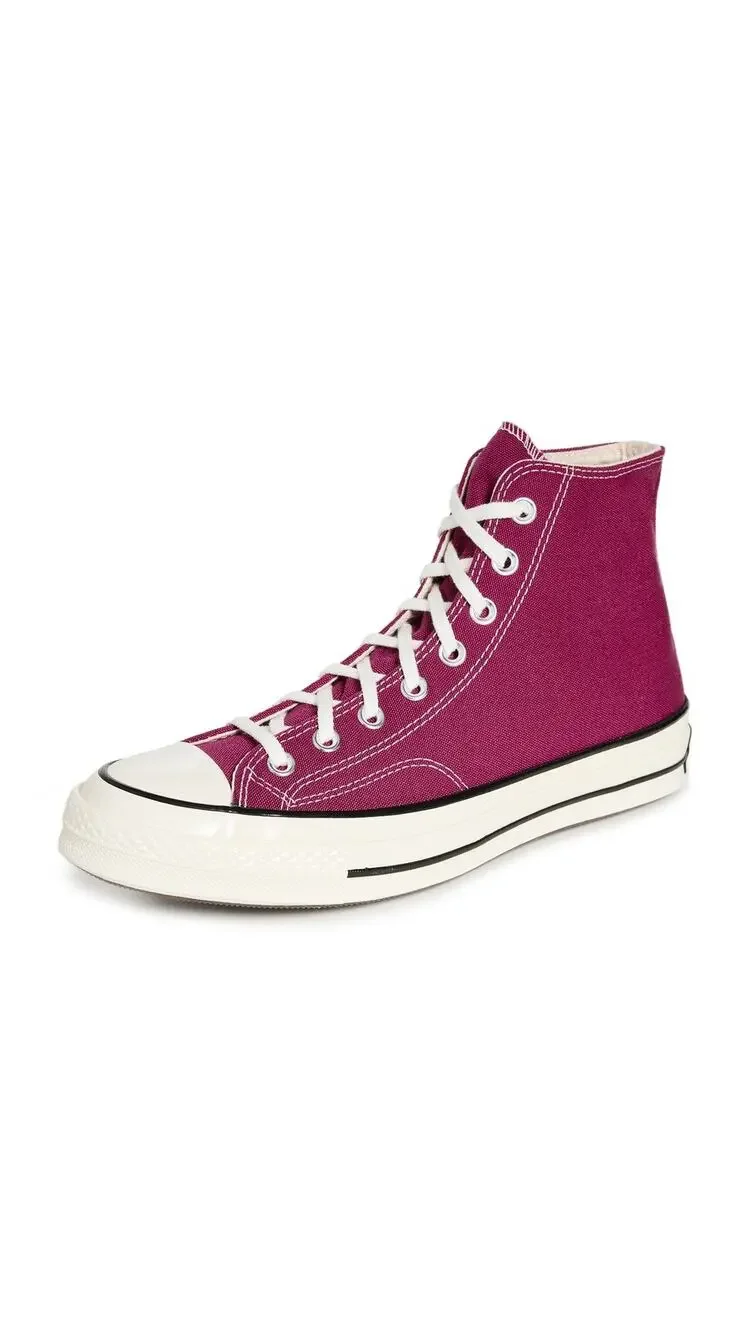 CONVERSE MEN'S CHUCK 70 RECYCLED CANVAS SNEAKERS, HIBISCUS, PINK, 12 MEDIUM US
